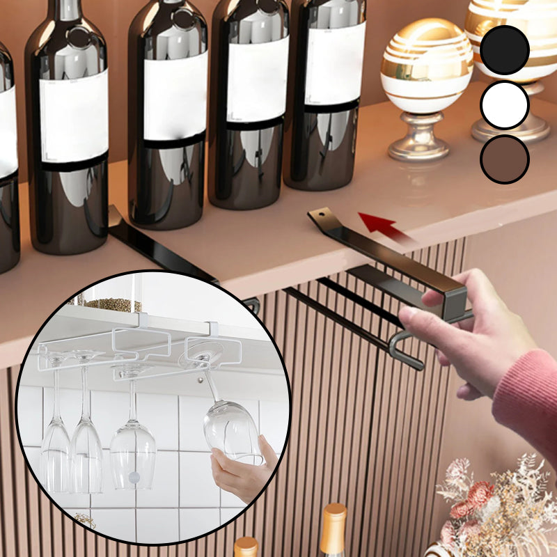 Under Cabinet Single Row Wine Glass Holder