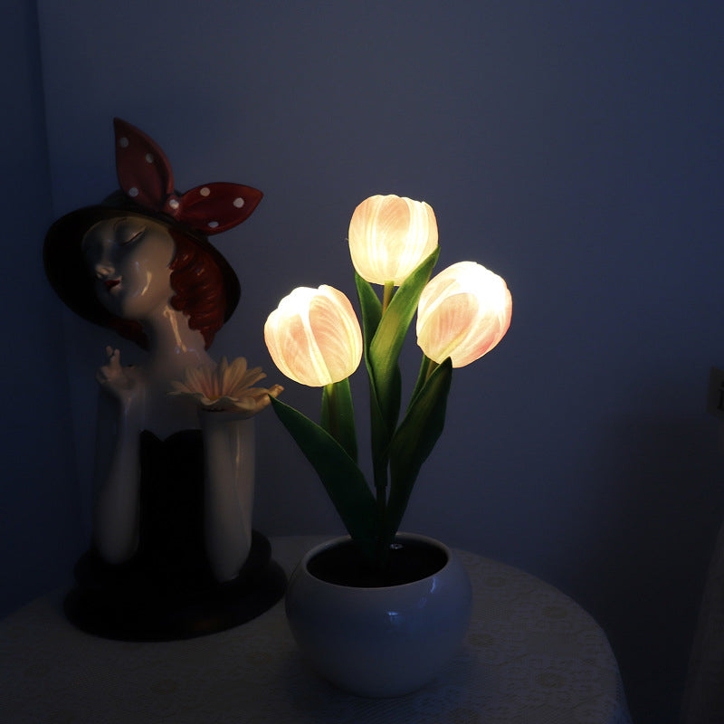 LED Tulip Night Light Flower Table Lamp