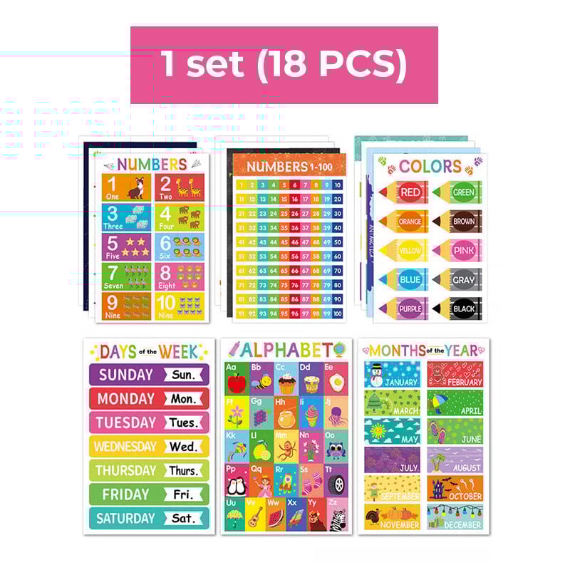 Colorful Educational Posters（18PCS/SET ）