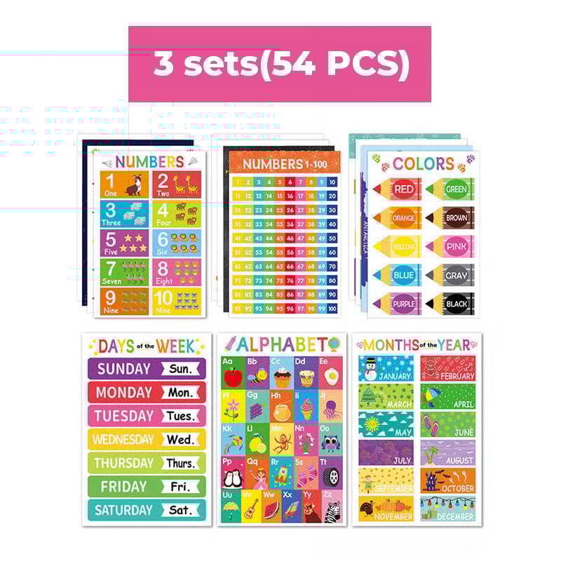 Colorful Educational Posters（18PCS/SET ）