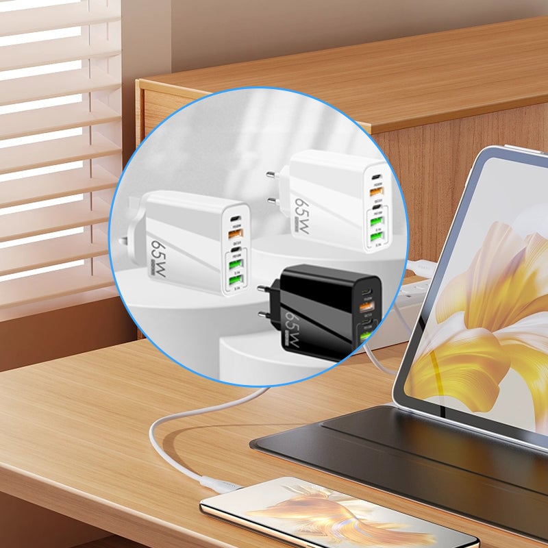 Multi Port Adaptor 65W Fast Charger - UK Standard