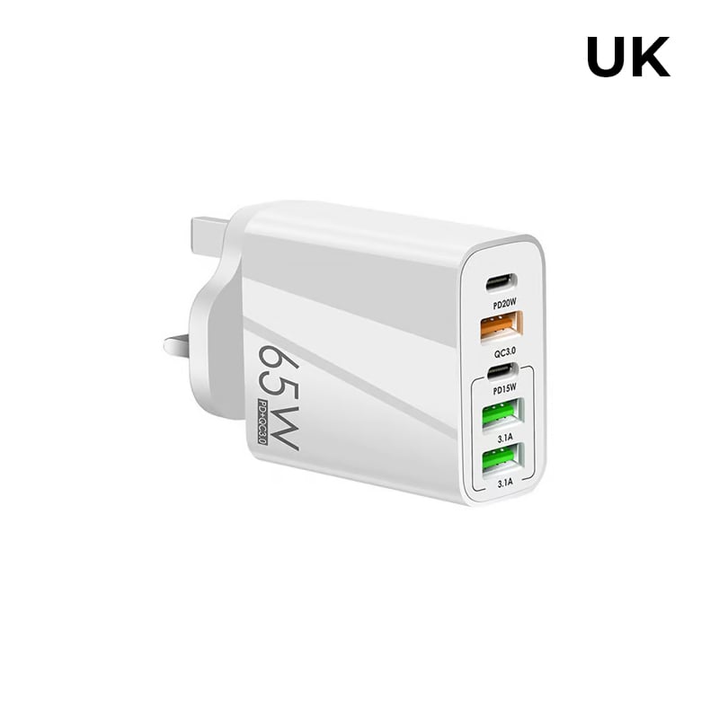 Multi Port Adaptor 65W Fast Charger - UK Standard