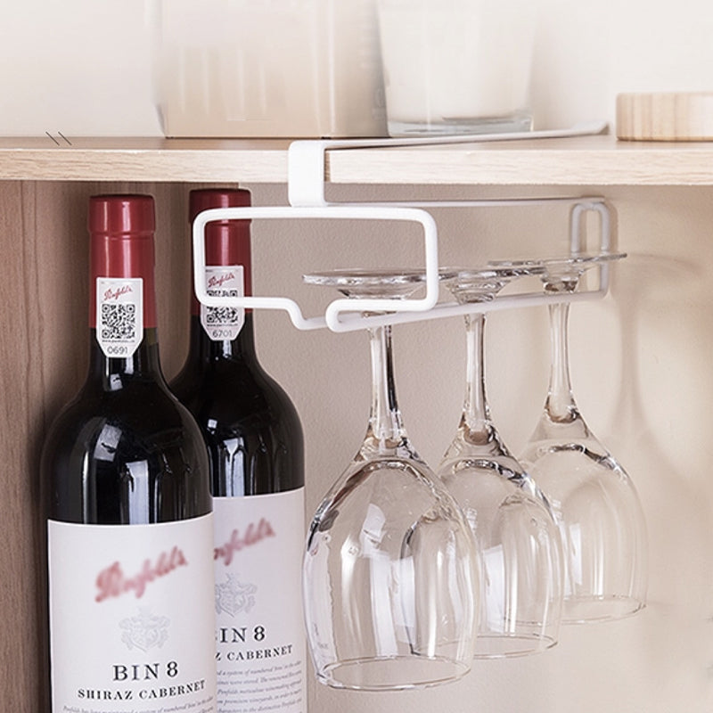 Under Cabinet Single Row Wine Glass Holder