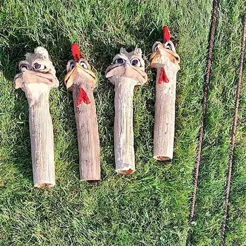 Funny Long Neck Hidden Chicken/Ostrich For Garden Decor