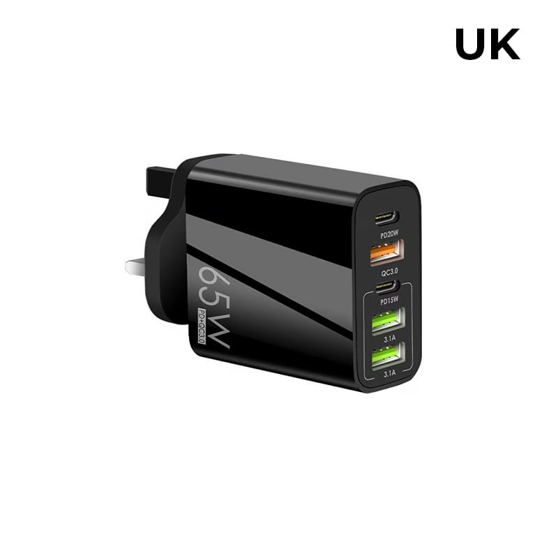 Multi Port Adaptor 65W Fast Charger - UK Standard
