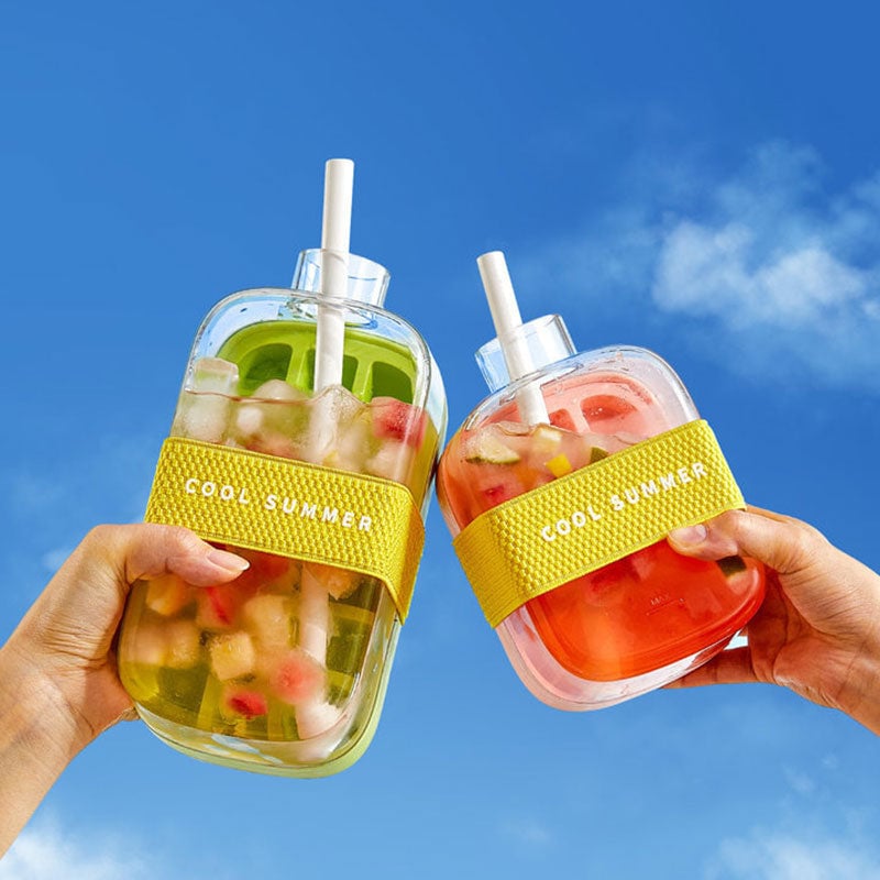 Straw Cup Ice Maker Bottle