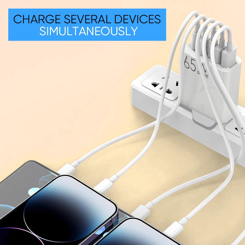 Multi Port Adaptor 65W Fast Charger - UK Standard