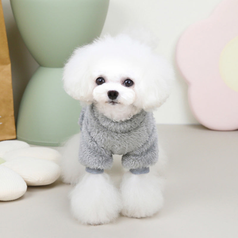 Fleece Pet Elastic Jumpsuit with Pull Ring