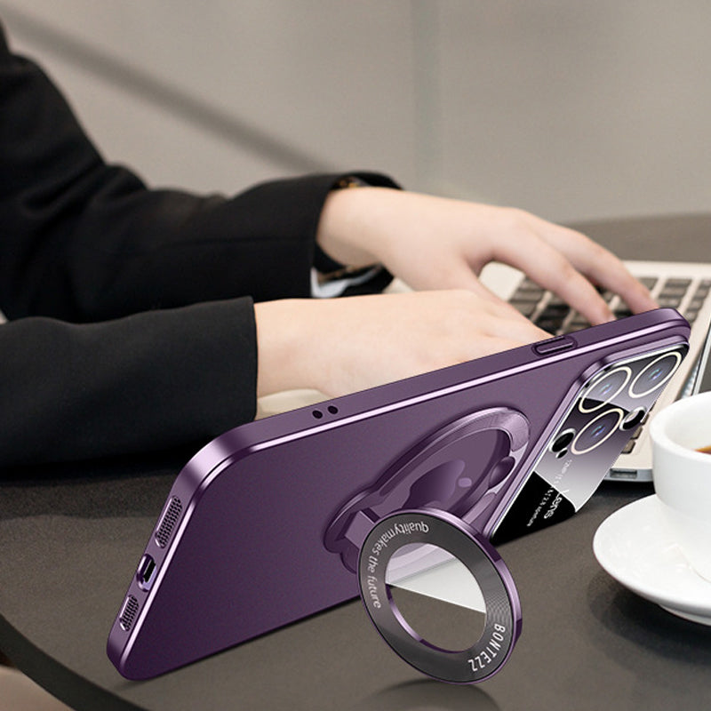 Large Window Phone Case Leak Label Magnetic Bracket