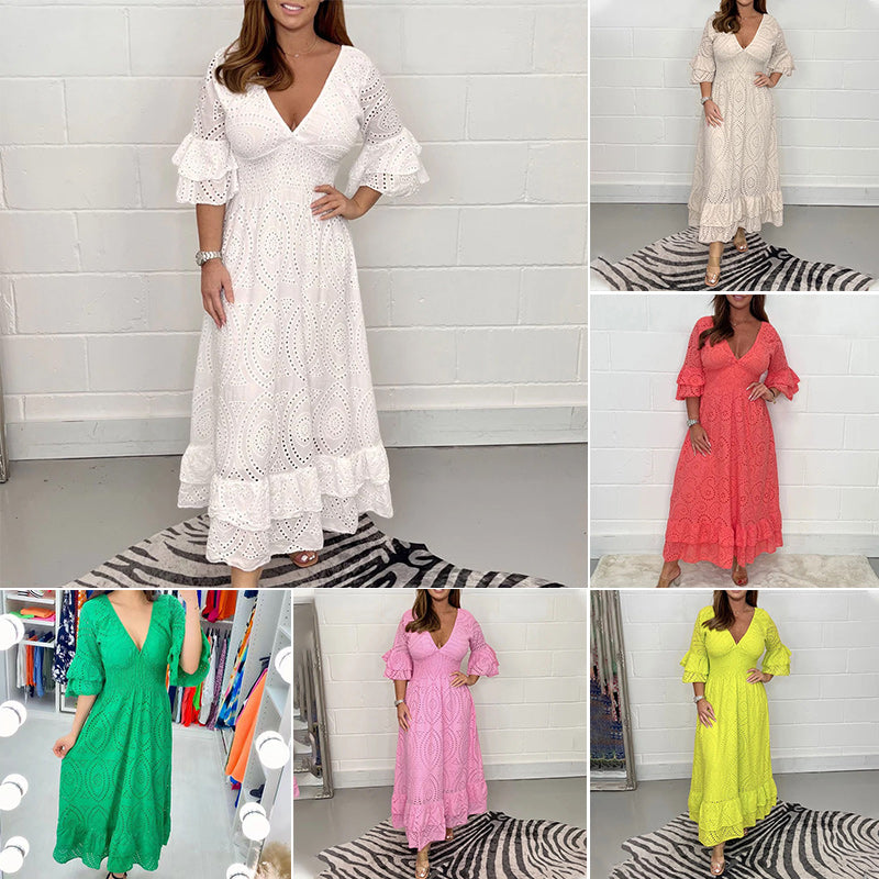 💕Loose High Waist Embroidered Dress💕