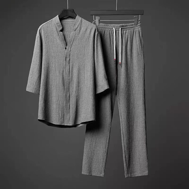 Men's 2 Pieces Linen Set Summer Outfits