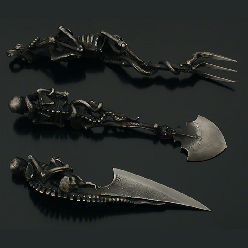 Halloween Gift Skeletal Cutlery Sets  （3 pcs）