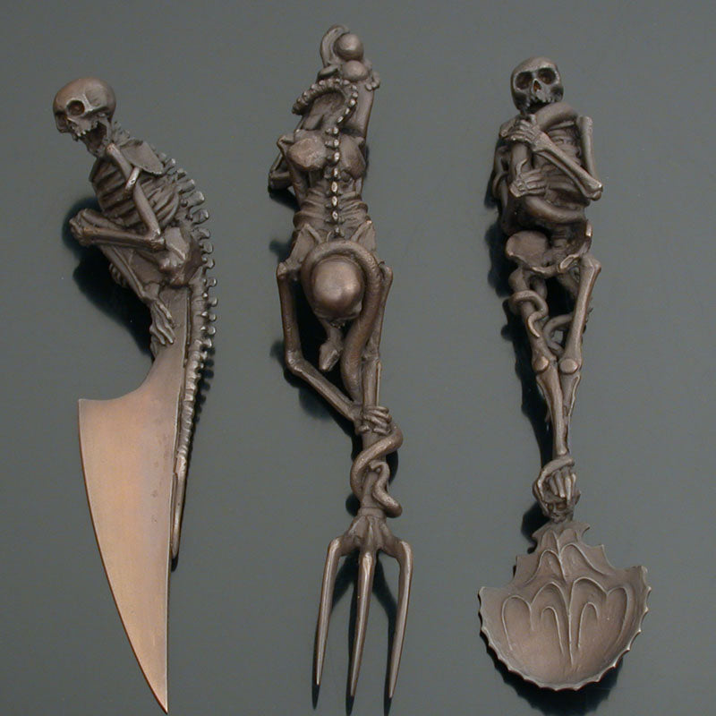 Halloween Gift Skeletal Cutlery Sets  （3 pcs）