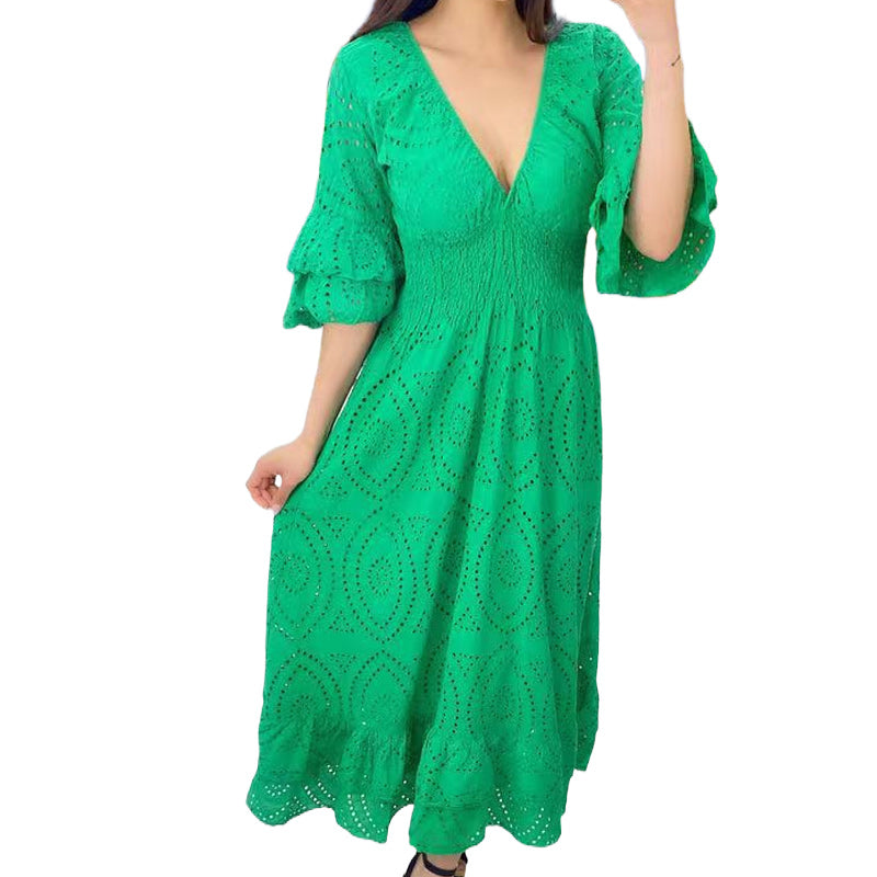 💕Loose High Waist Embroidered Dress💕