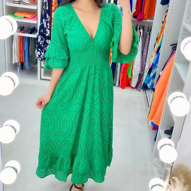💕Loose High Waist Embroidered Dress💕