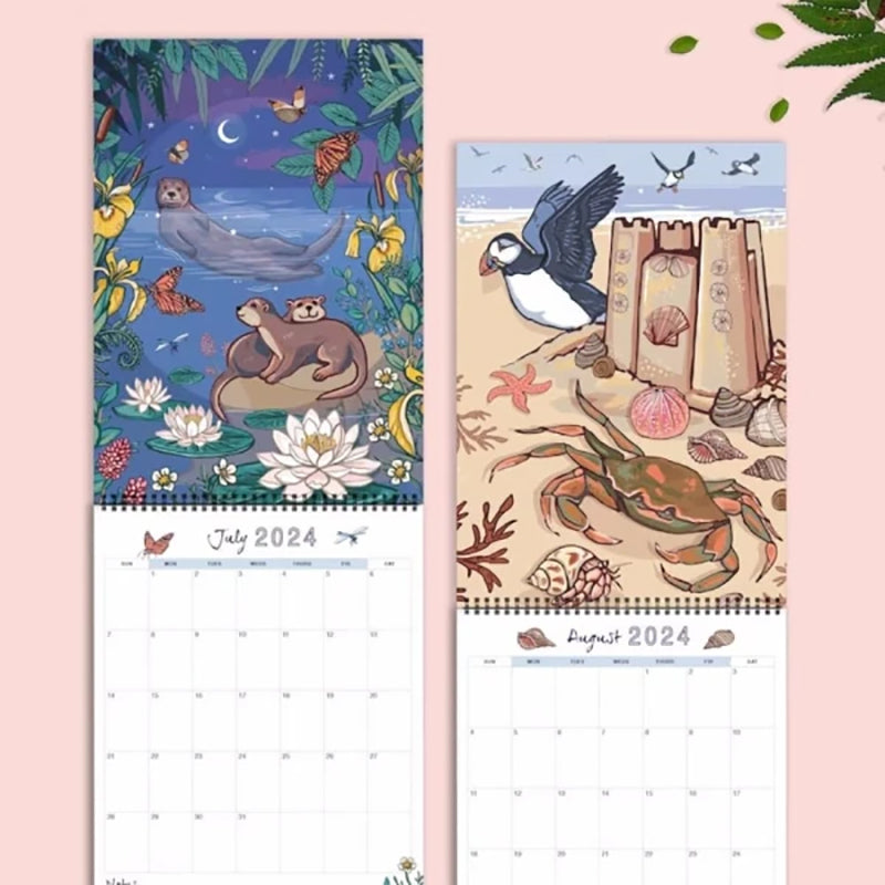 🗓️2024 Nature and Wildlife Art Wall Calendar🗓️