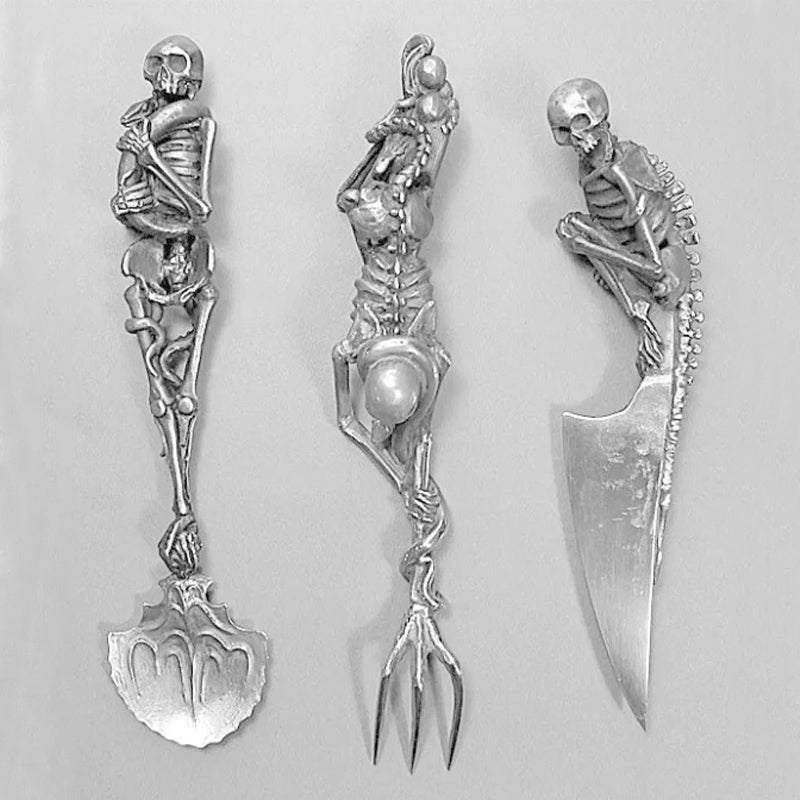 Halloween Gift Skeletal Cutlery Sets  （3 pcs）