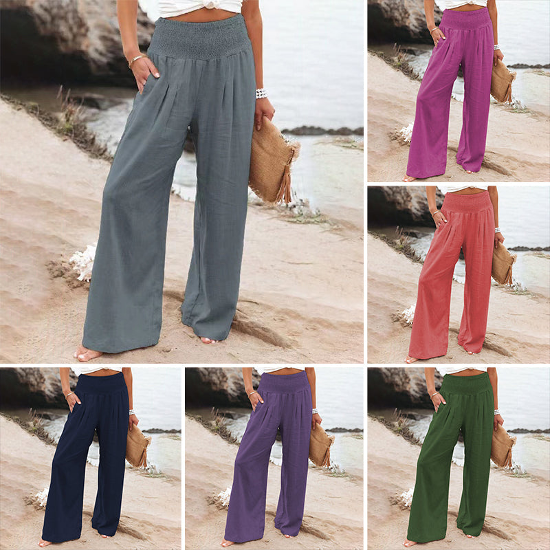 🔥 Summer Sale - 49% Off 🔥Casual Wide Leg Cotton and Linen Loose Trousers
