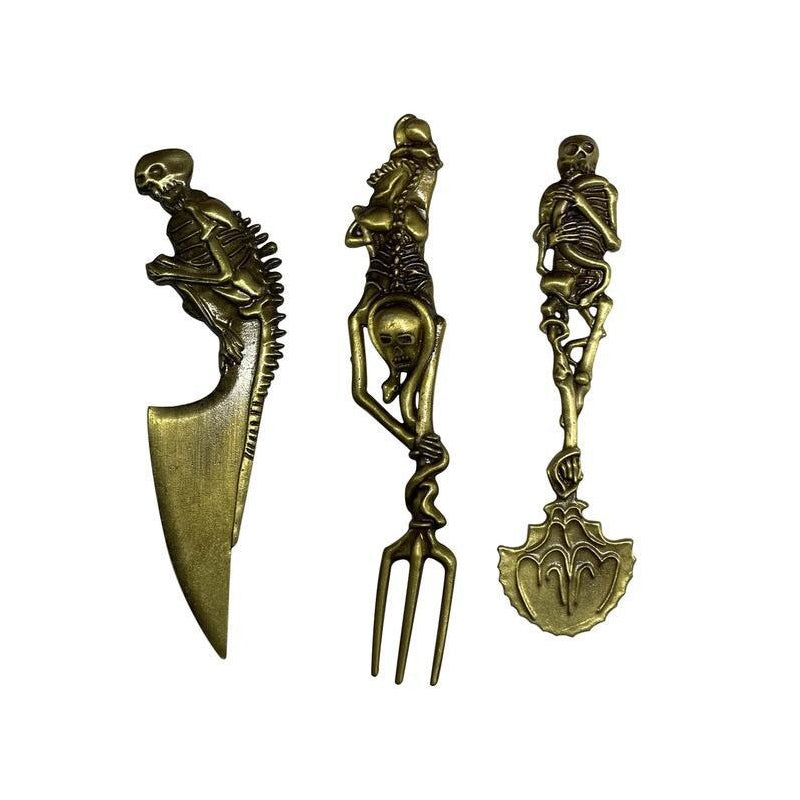 Halloween Gift Skeletal Cutlery Sets  （3 pcs）